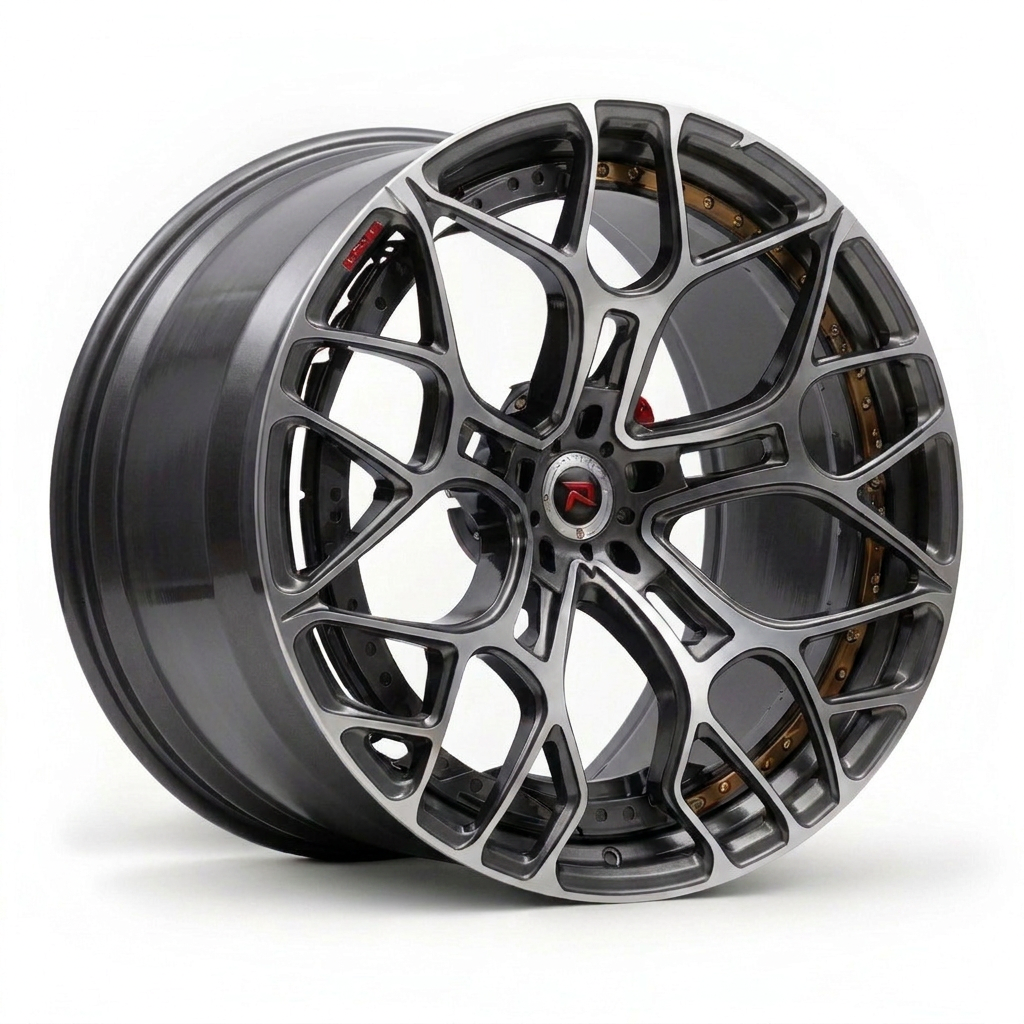 RZR XII forged wheel — Brushed Gunmetal / Bronze Barrel