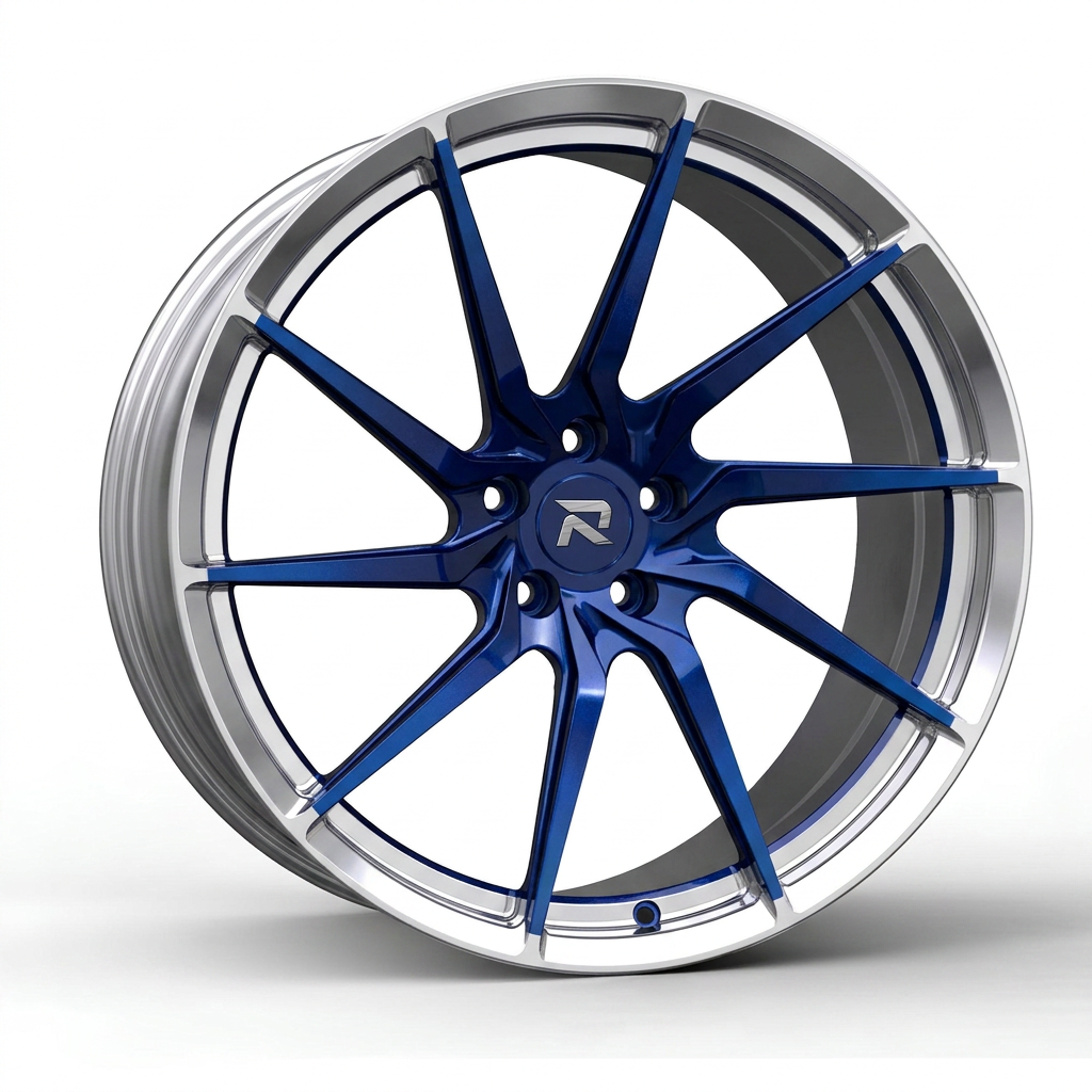 RZR CCIV forged wheel — Candy Blue / Polished Lip