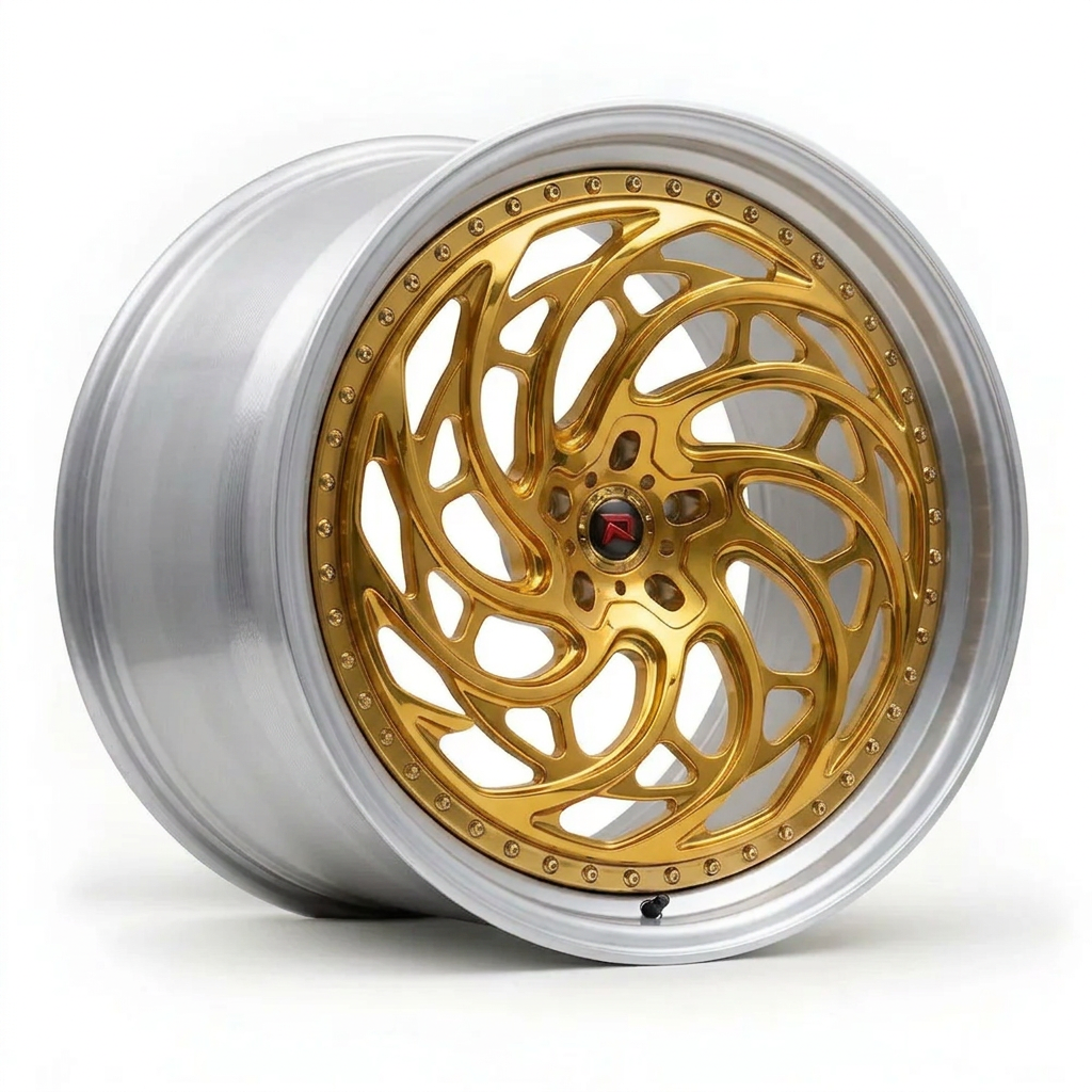 RZR XXVIII forged wheel — Gloss Gold / Machined Lip