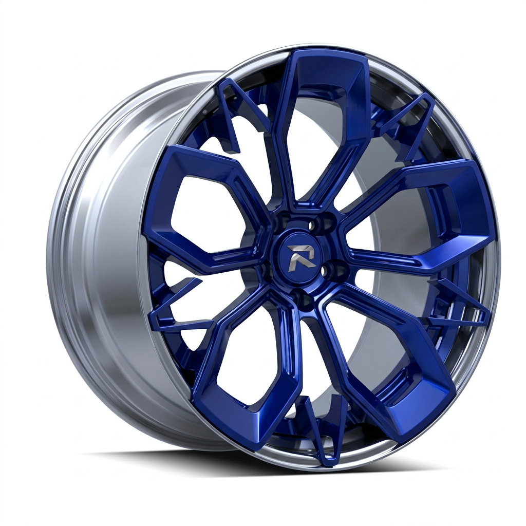 RZR CVI forged wheel — Candy Blue / Polished Lip