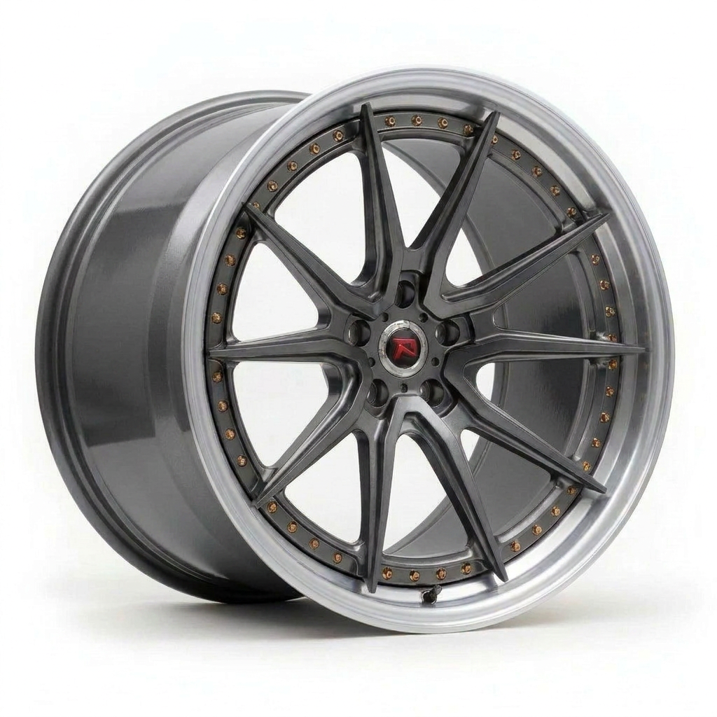 RZR XXIX forged wheel — Gloss Gunmetal / Bronze Ring