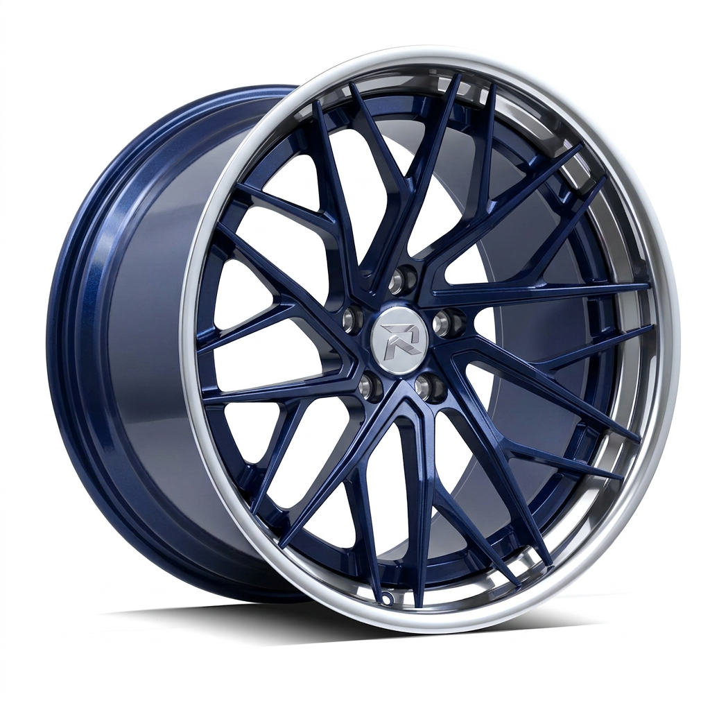RZR XCIII forged wheel — Midnight Blue Pearl / Polished Lip