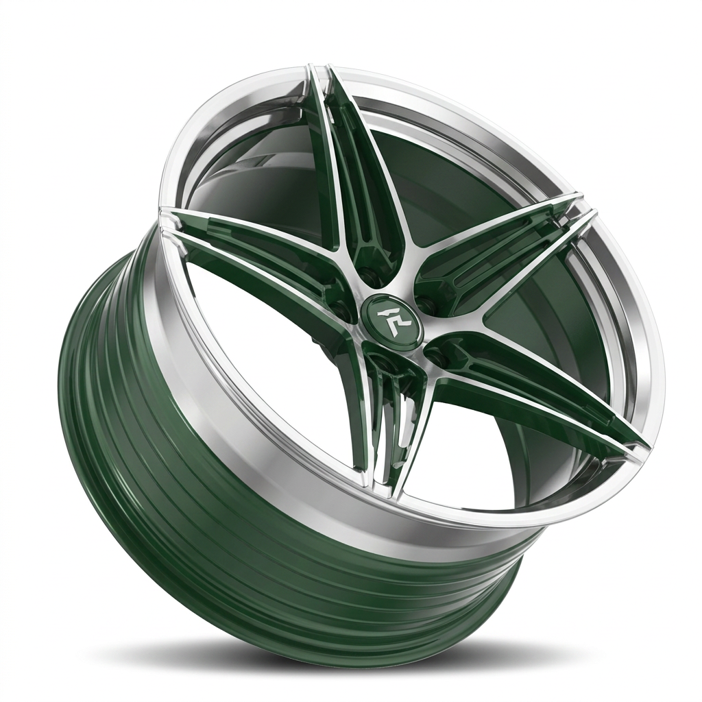 RZR LXXX forged wheel — British Racing Green / Polished Lip