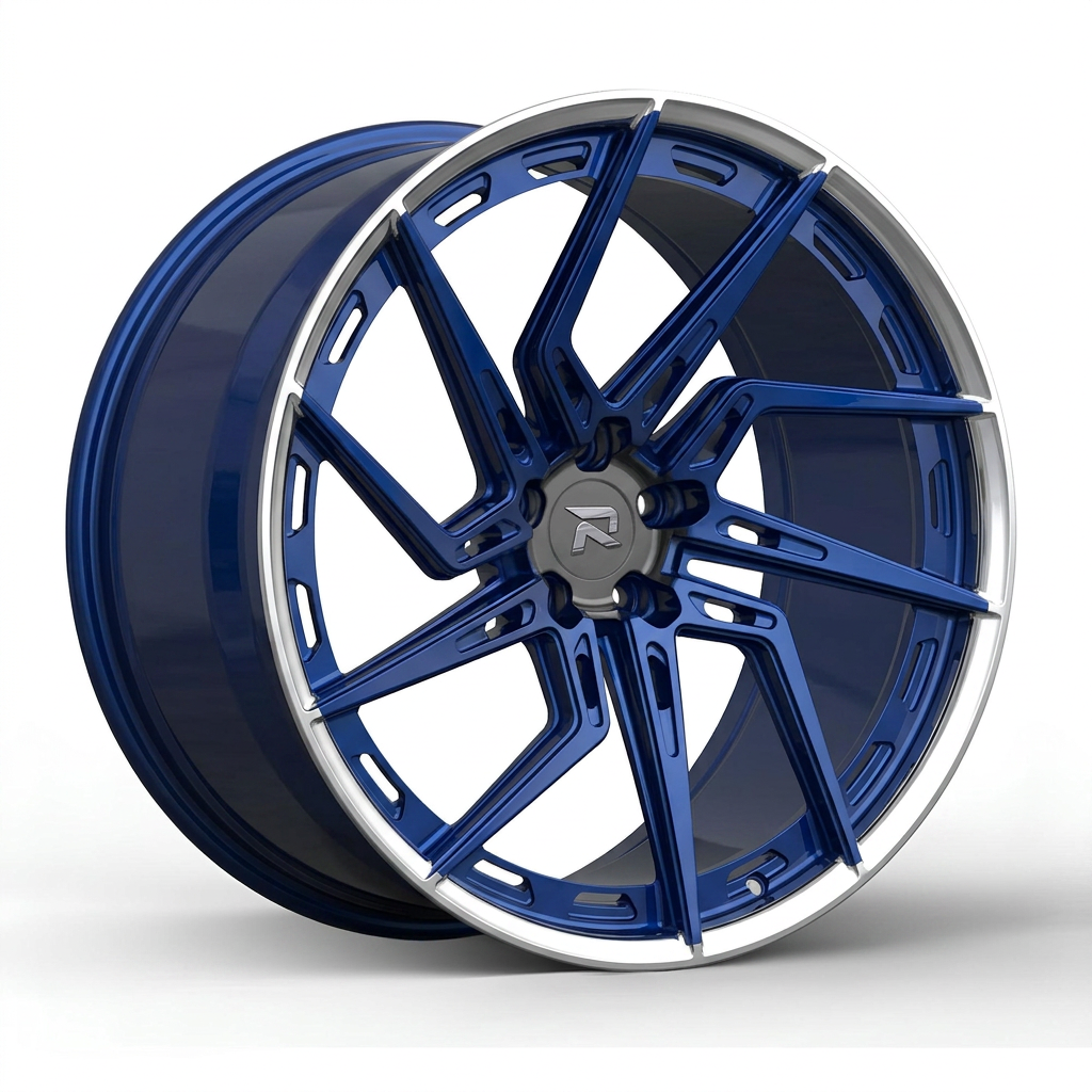 RZR CC forged wheel — Candy Blue / Polished Lip