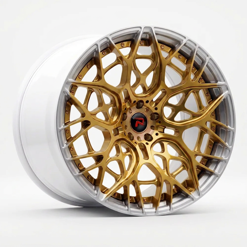 RZR LV forged wheel — Gloss Gold / Machined Lip