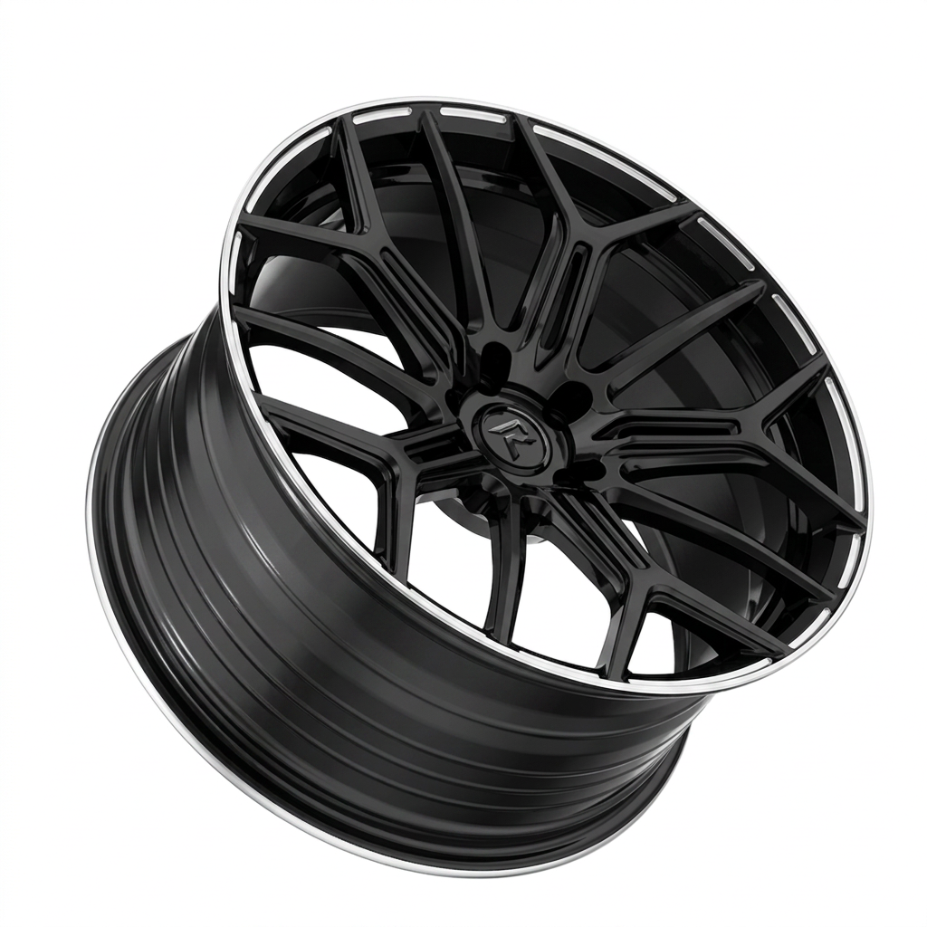 RZR LXXXVI forged wheel — Gloss Black / Polished Lip
