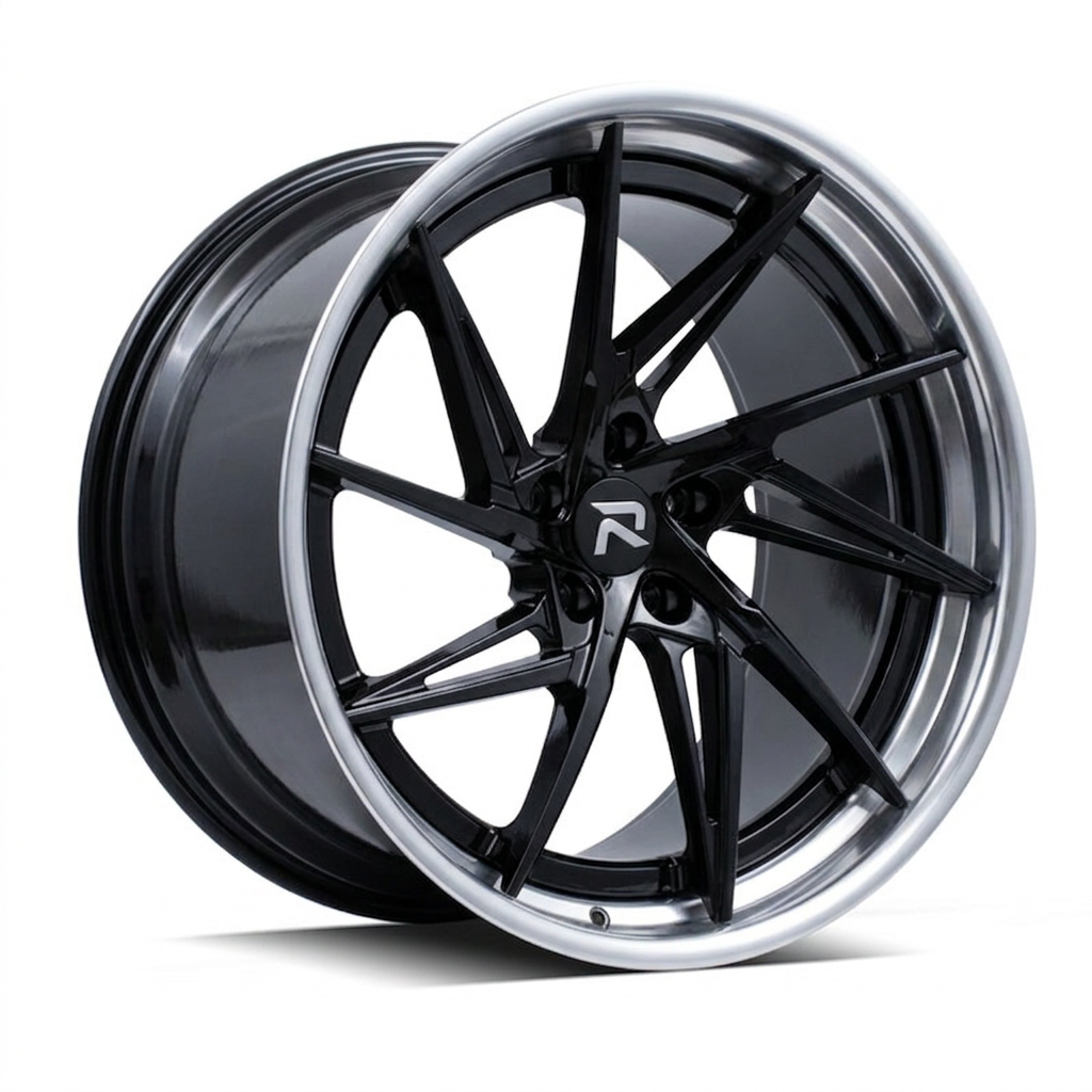 RZR XCIX forged wheel — Gloss Black / Polished Lip