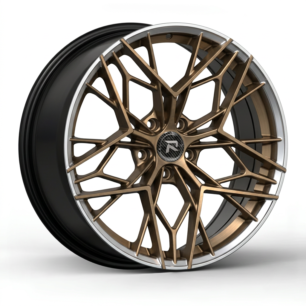 RZR CLVI forged wheel — Brushed Bronze / Polished Lip