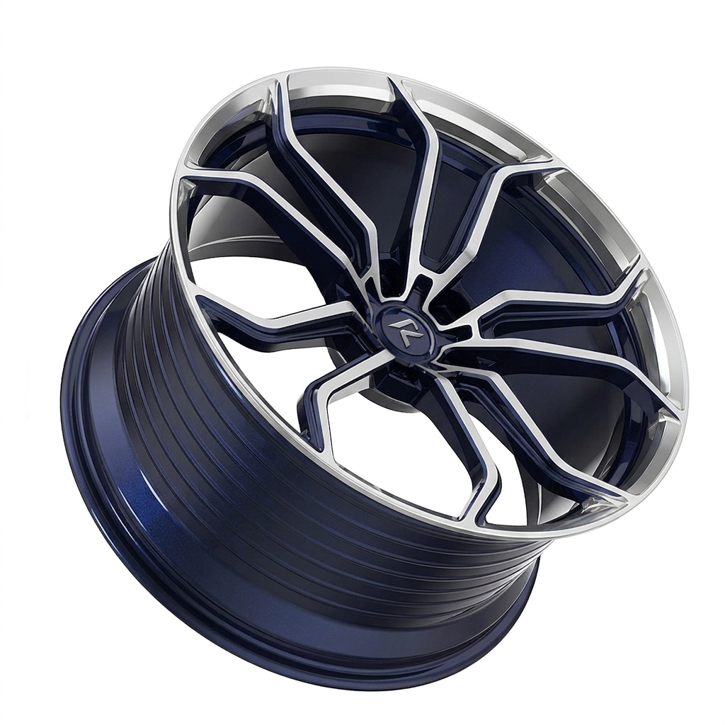 RZR LXXVII forged wheel — Midnight Blue Pearl / Polished Lip