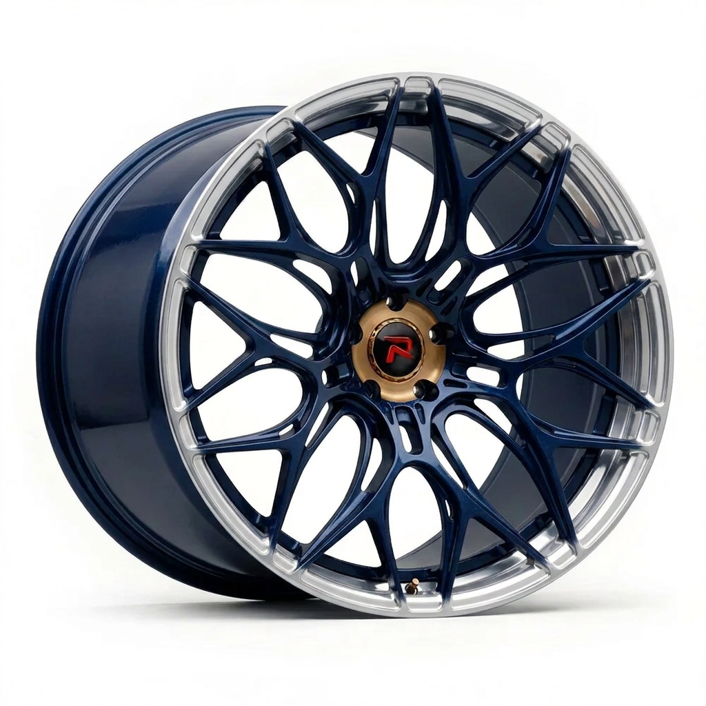 RZR XLVII forged wheel — Midnight Blue Pearl / Polished Lip