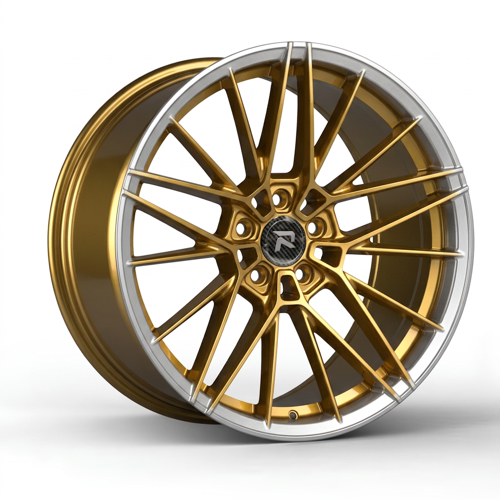 RZR CLVIII forged wheel — Gloss Gold / Machined Lip