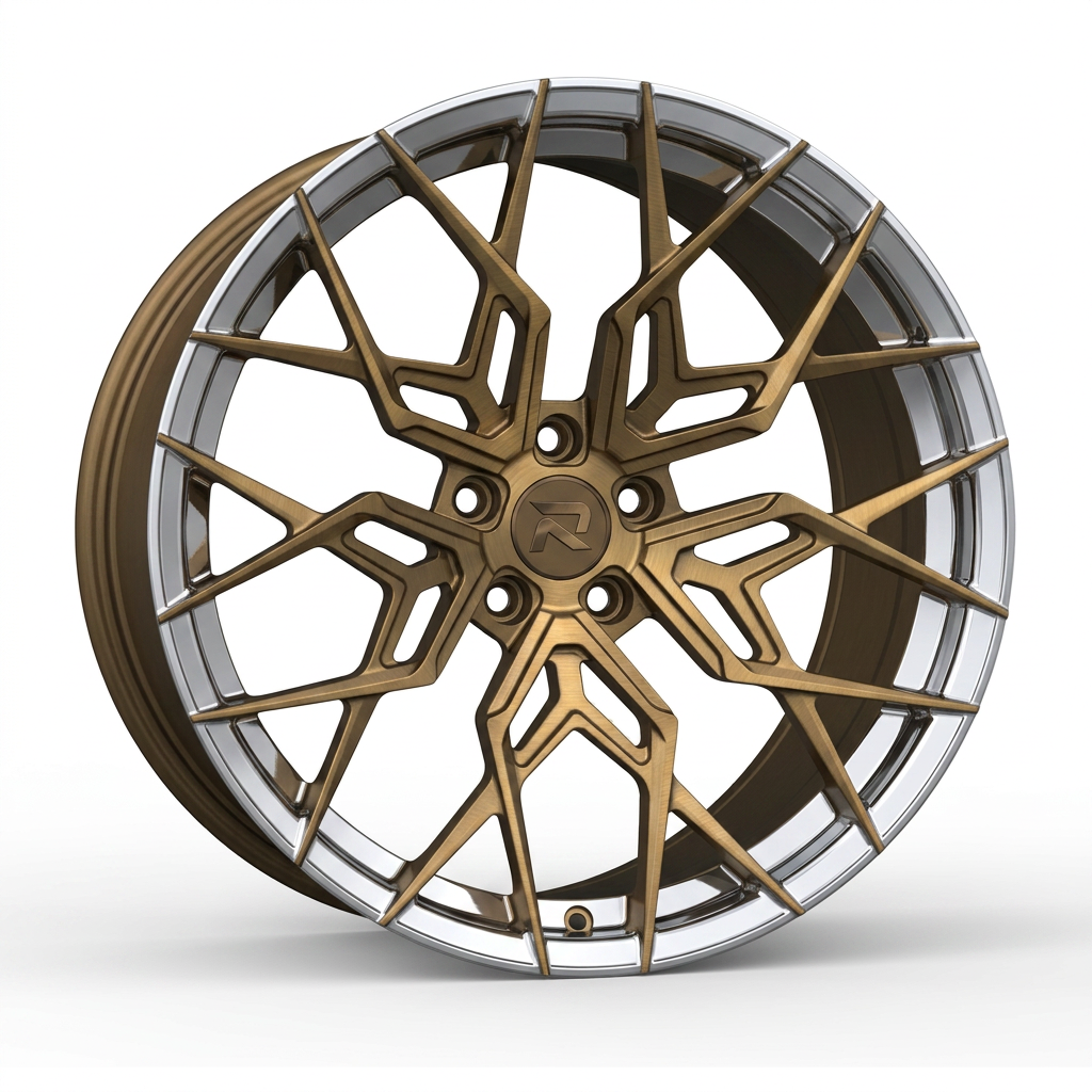 RZR CLXXI forged wheel — Brushed Bronze / Polished Lip