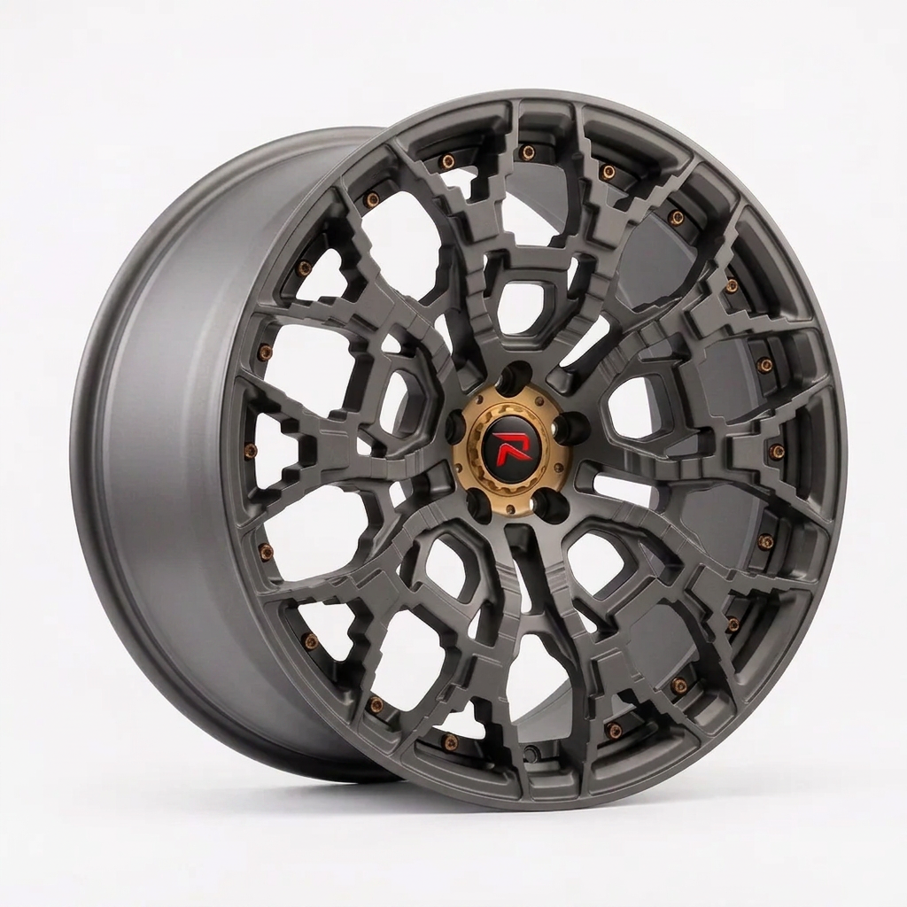 RZR XLIX forged wheel — Matte Anthracite / Bronze Hardware