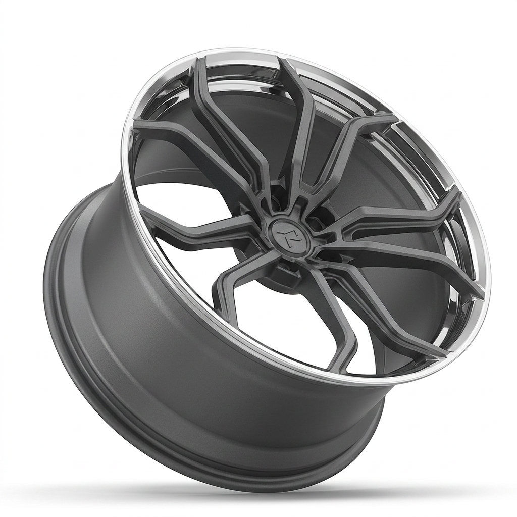 RZR LXXVII forged wheel — Frozen Grey Matte / Polished Lip