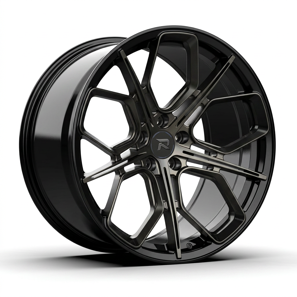 RZR CXXI forged wheel — Smoked Chrome / Gloss Black