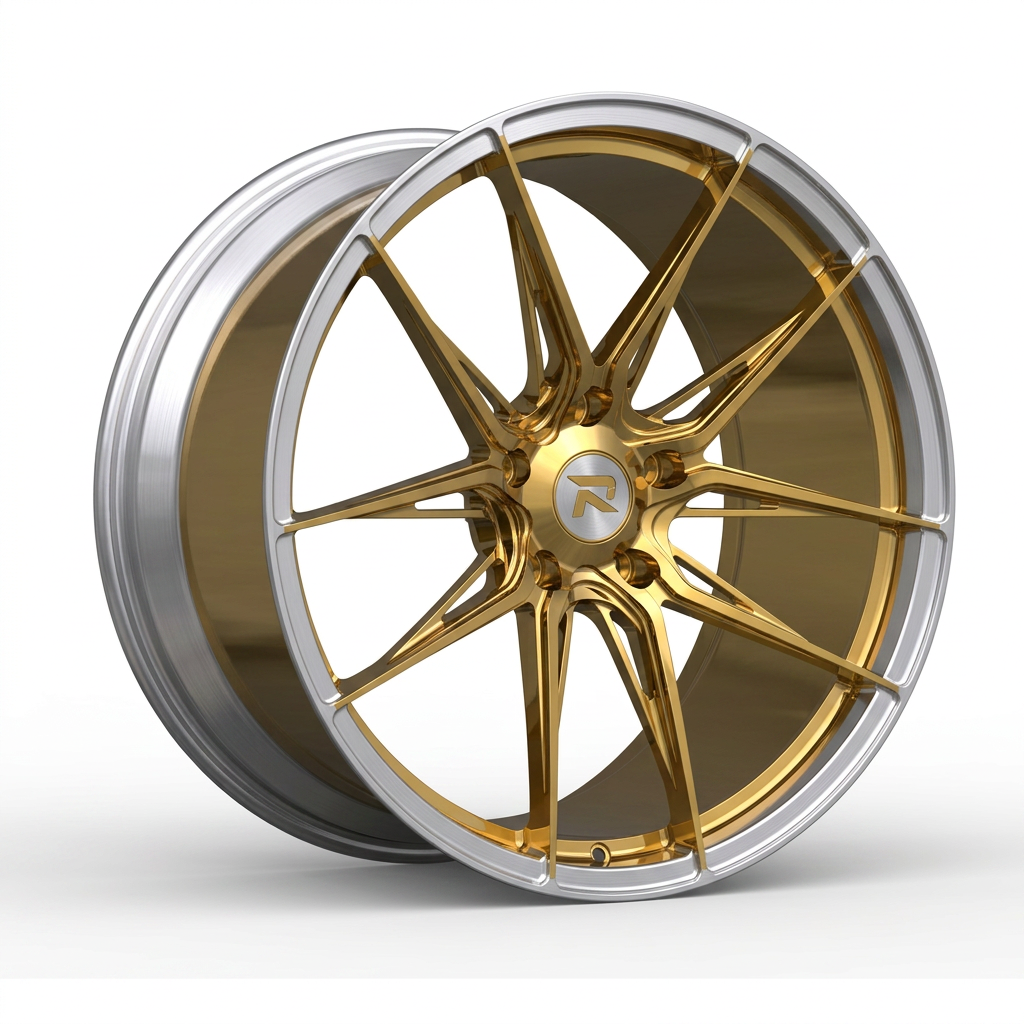 RZR CXCIX forged wheel — Gloss Gold / Machined Lip