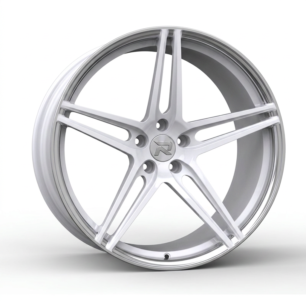 RZR CXXVII forged wheel — Gloss White / Polished Lip
