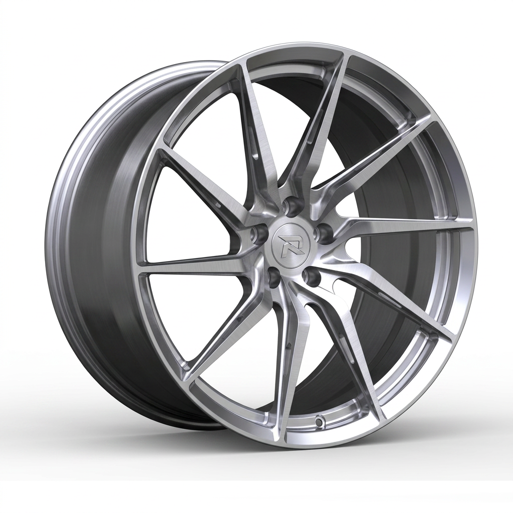 RZR CXLIV forged wheel — Brushed Silver / Polished Lip