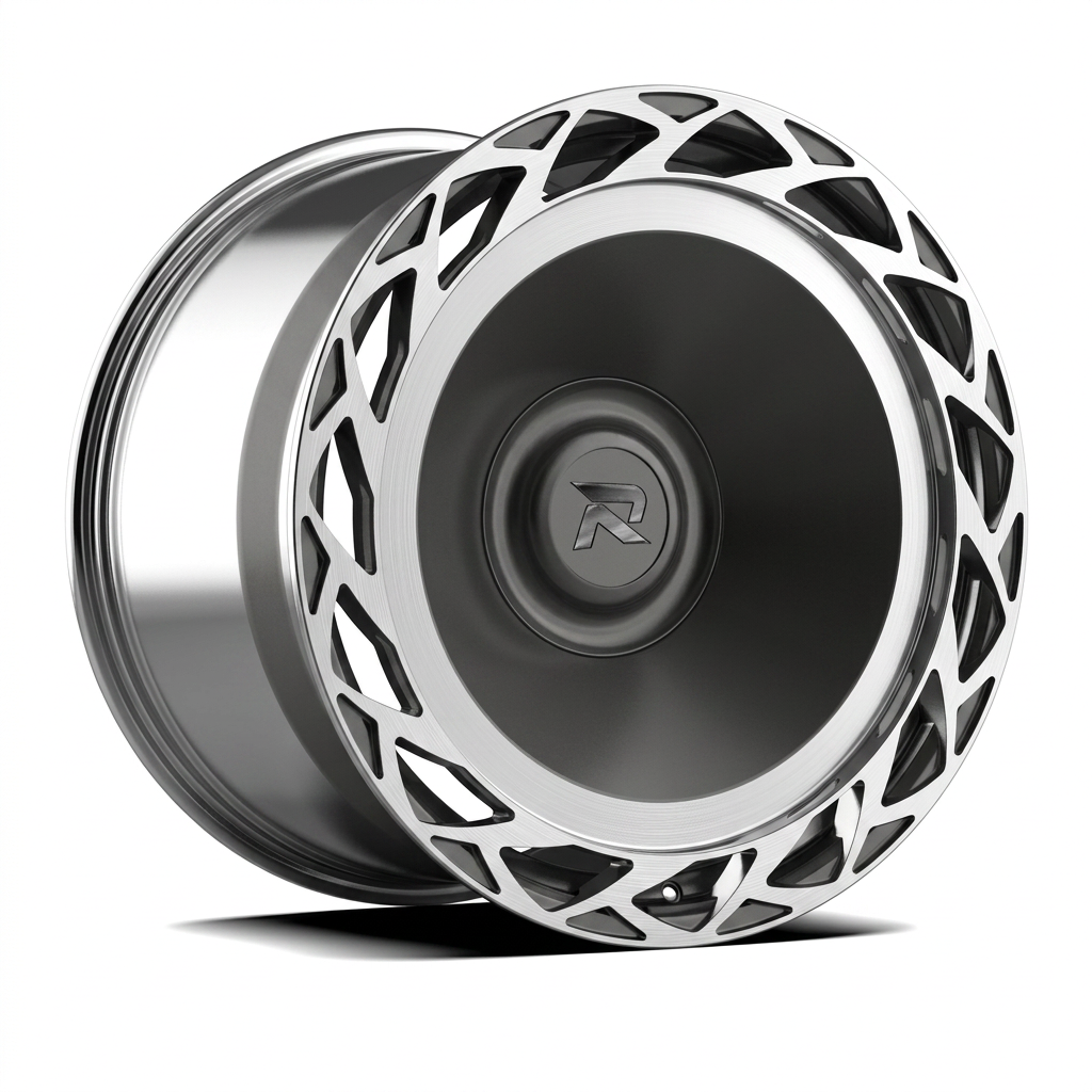 RZR CLXXXIII forged wheel — Graphite Machined / Polished Lip