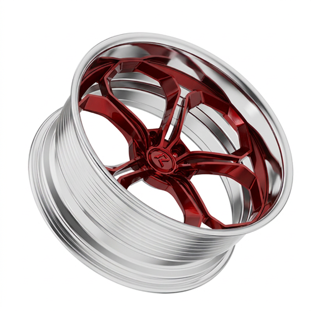 RZR LXIV forged wheel — Candy Red / Polished Lip
