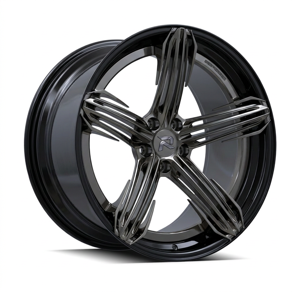 RZR CIV forged wheel — Smoked Chrome / Gloss Black