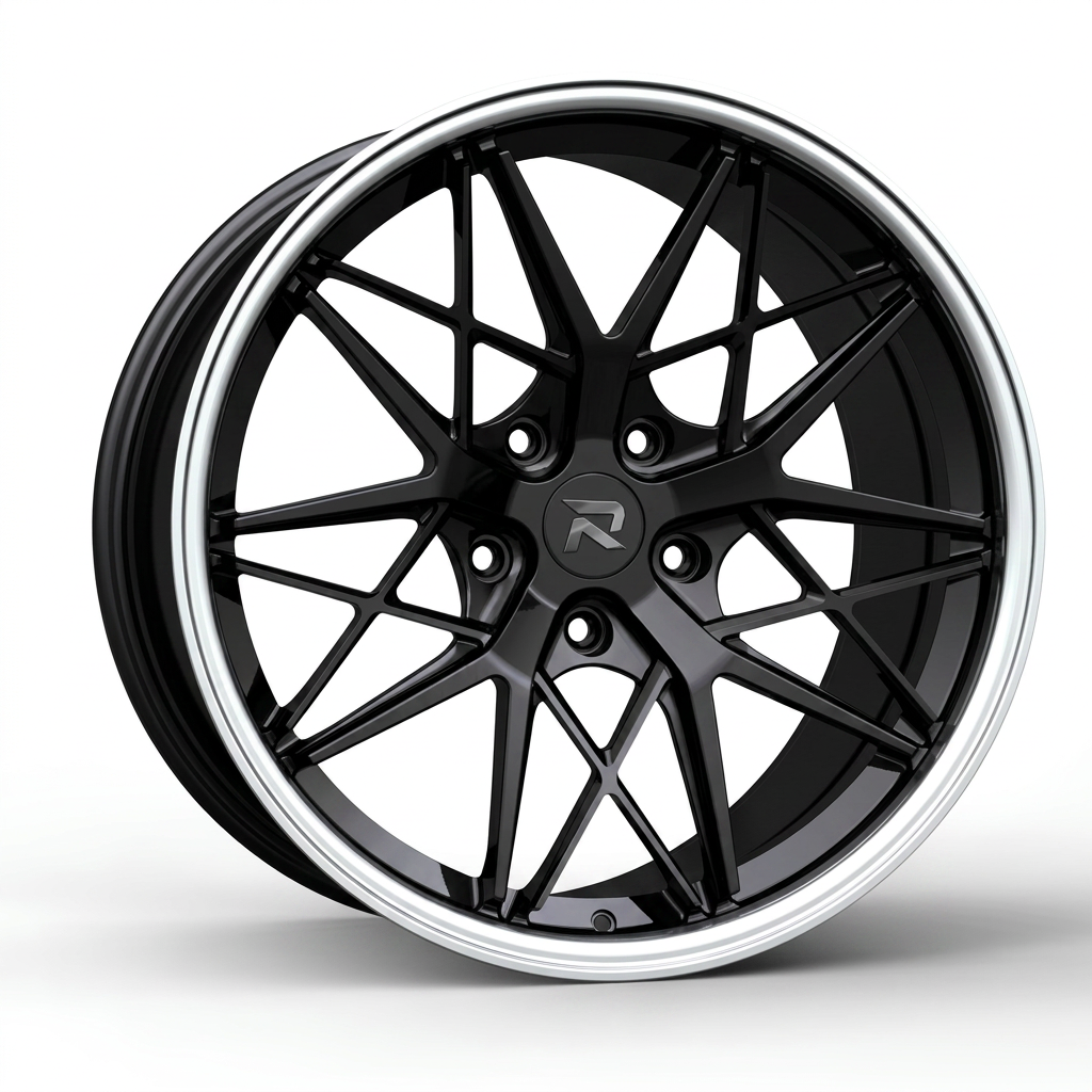 RZR CLXXIII forged wheel — Gloss Black / Polished Lip
