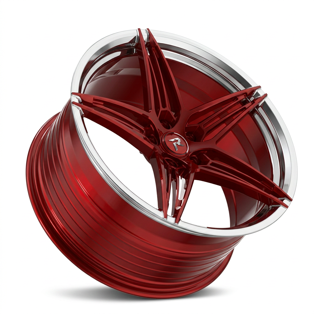 RZR LXXX forged wheel — Candy Red / Polished Lip