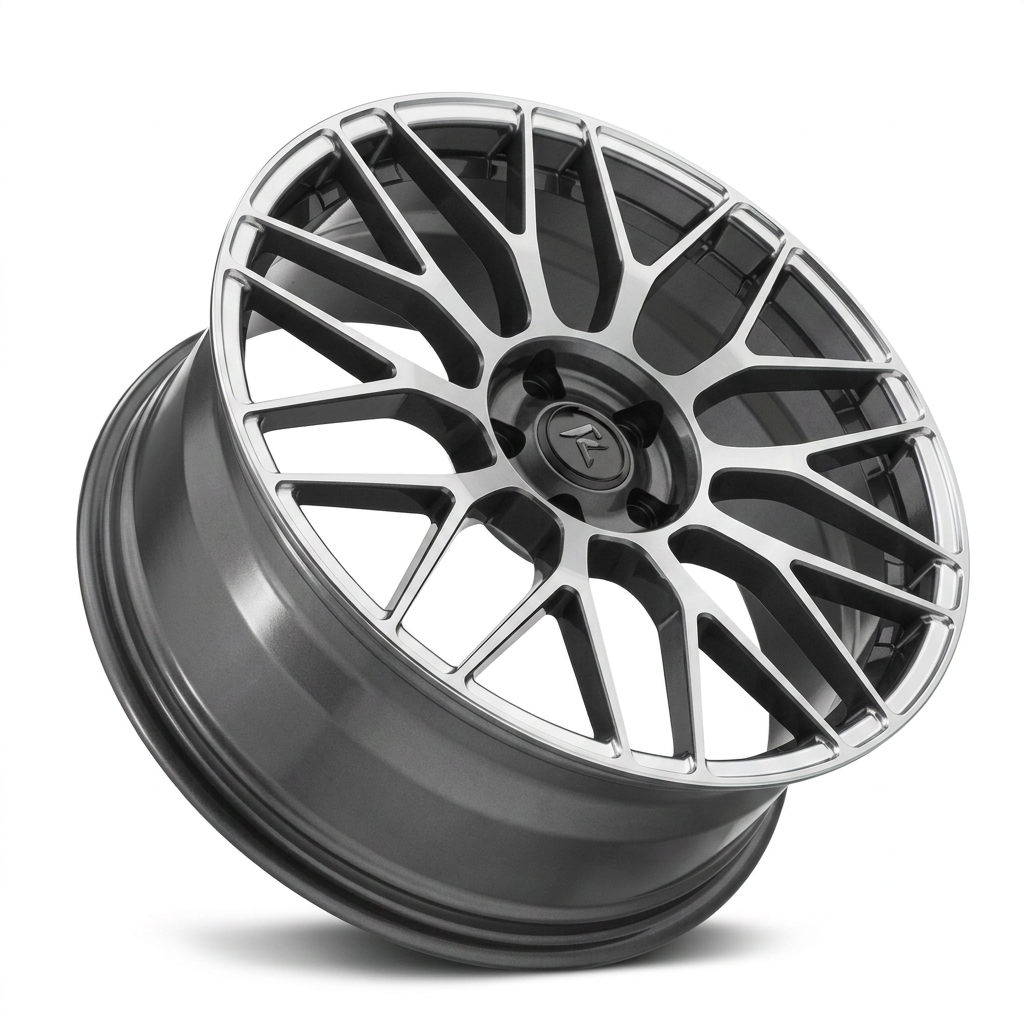 RZR LXXXIX forged wheel — Graphite Machined / Polished Lip