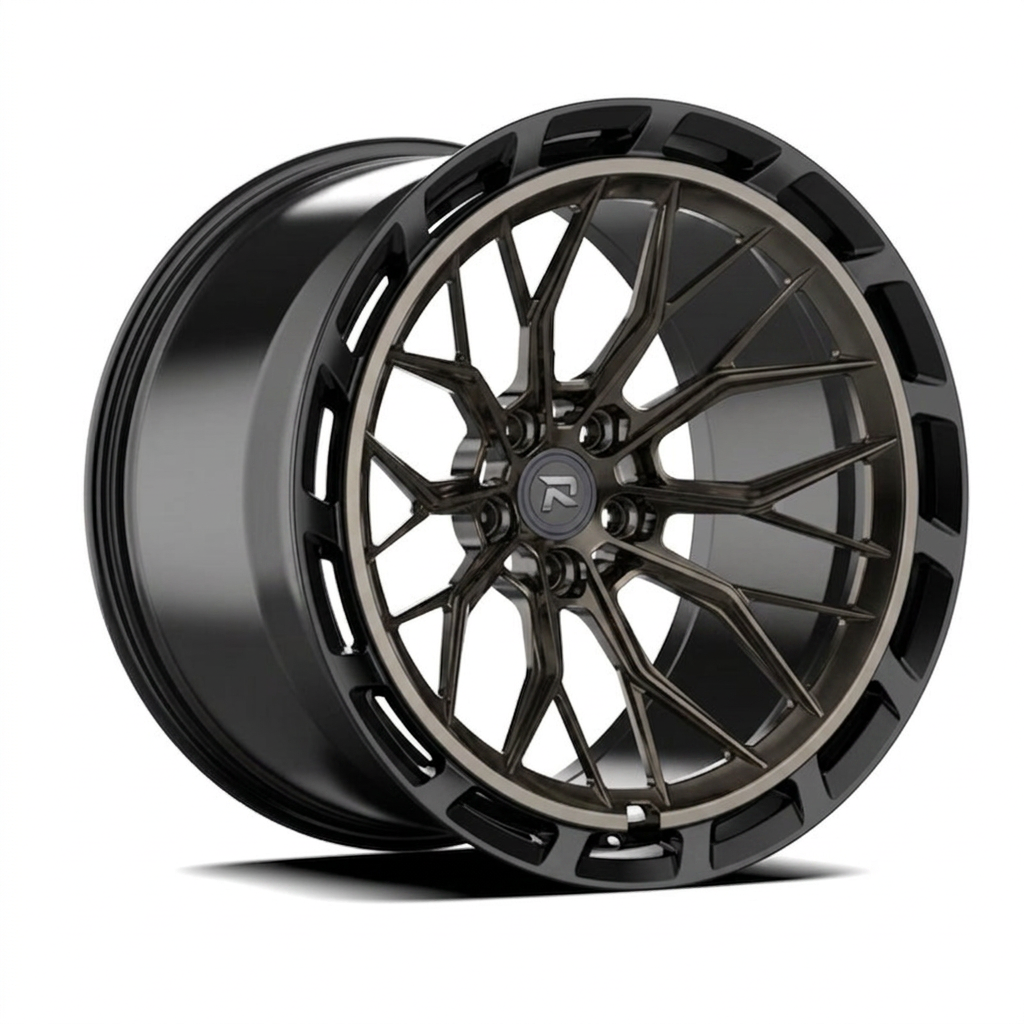 RZR CXLVIII forged wheel — Smoked Chrome / Gloss Black