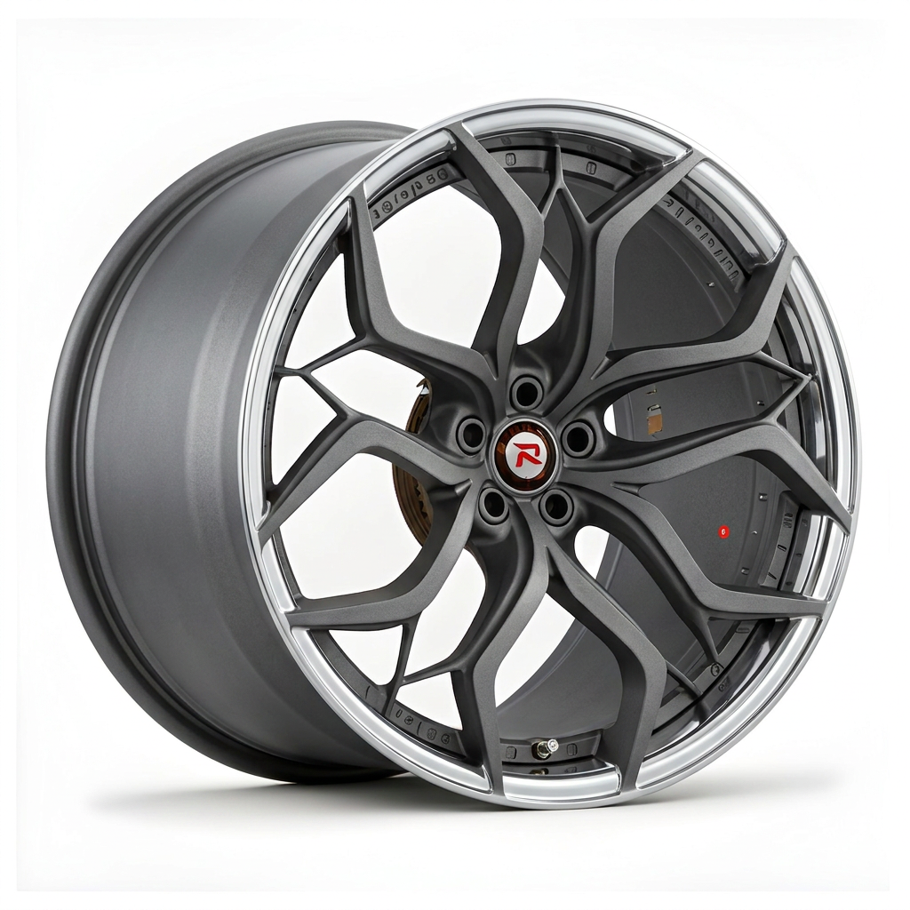 RZR XVIII forged wheel — Frozen Grey Matte / Polished Lip