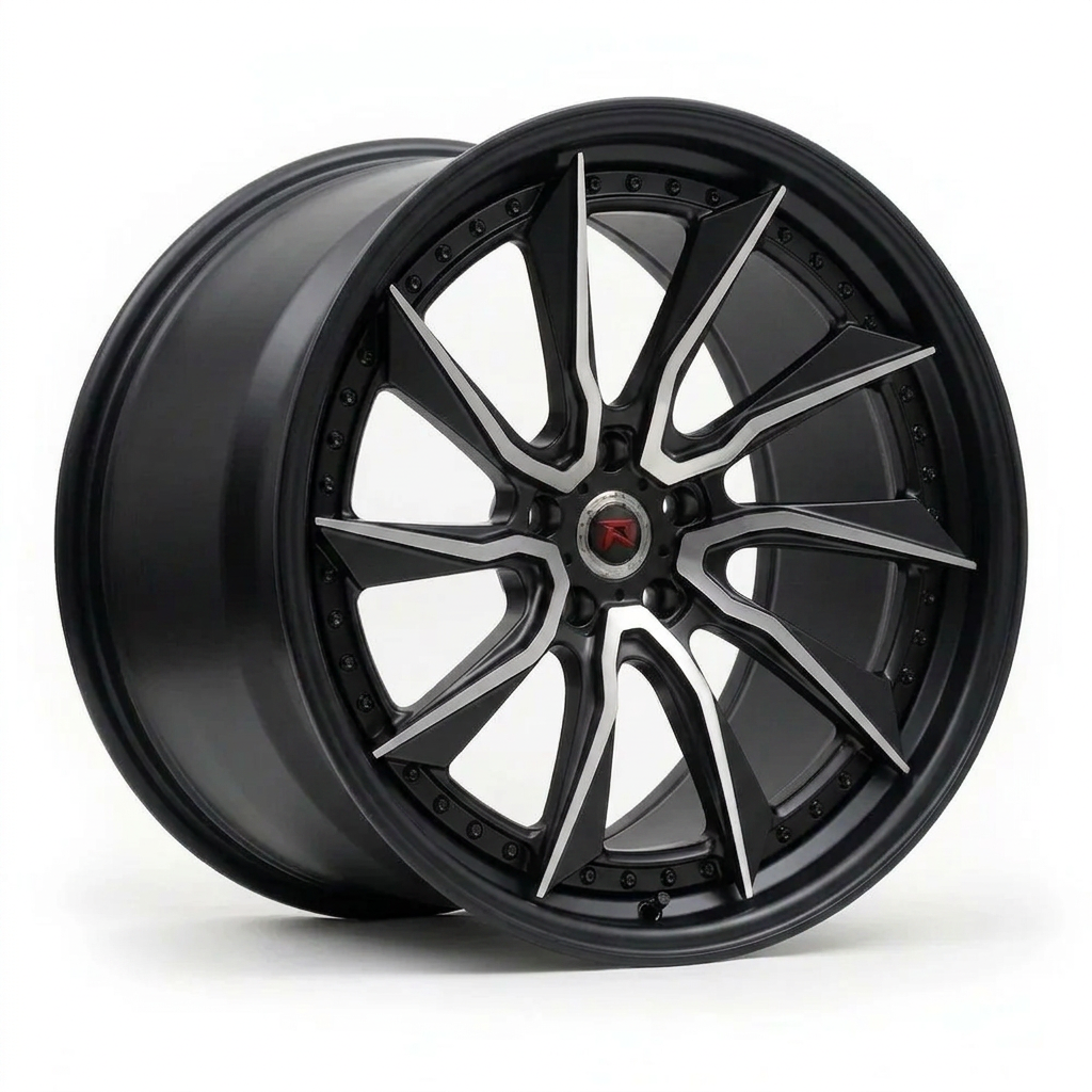 RZR LVIII forged wheel — Matte Black / Milled Edges