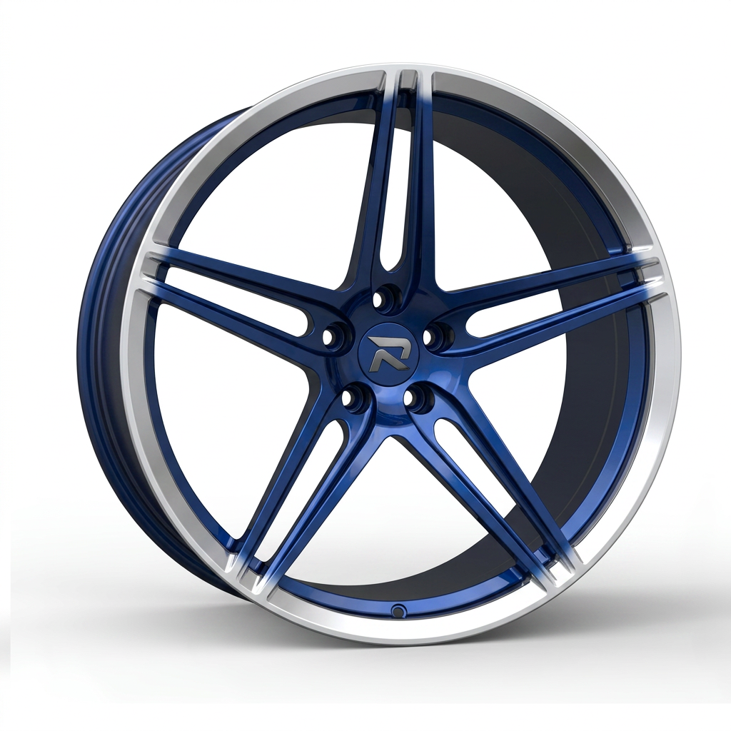 RZR CXXVII forged wheel — Candy Blue / Polished Lip