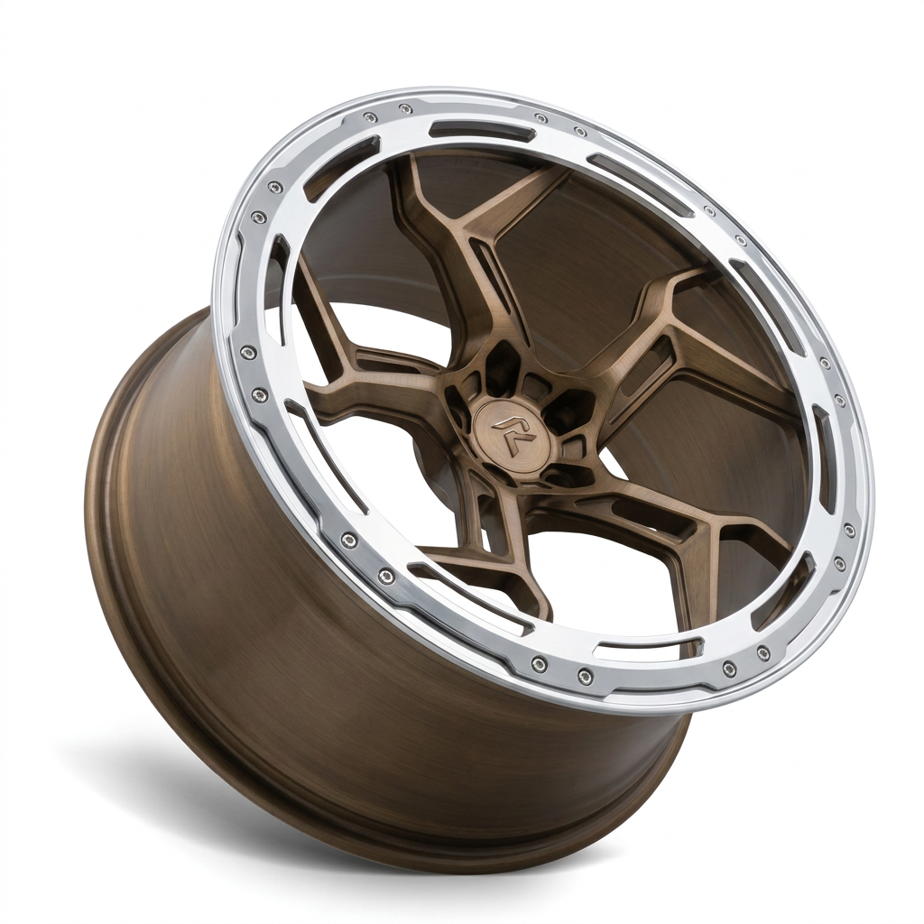 RZR LXXXVIII forged wheel — Brushed Bronze / Polished Lip