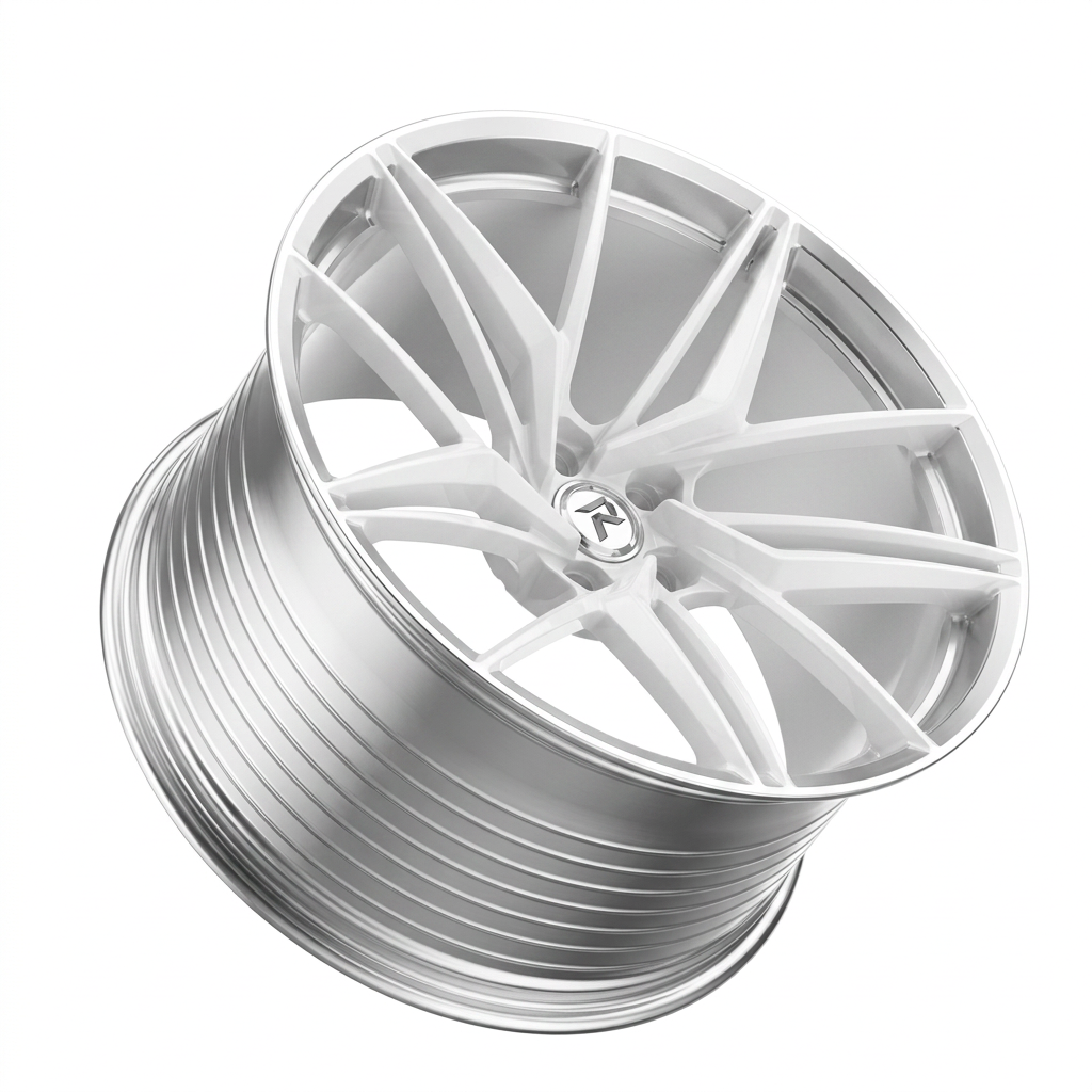 RZR LXXV forged wheel — Gloss White / Polished Lip