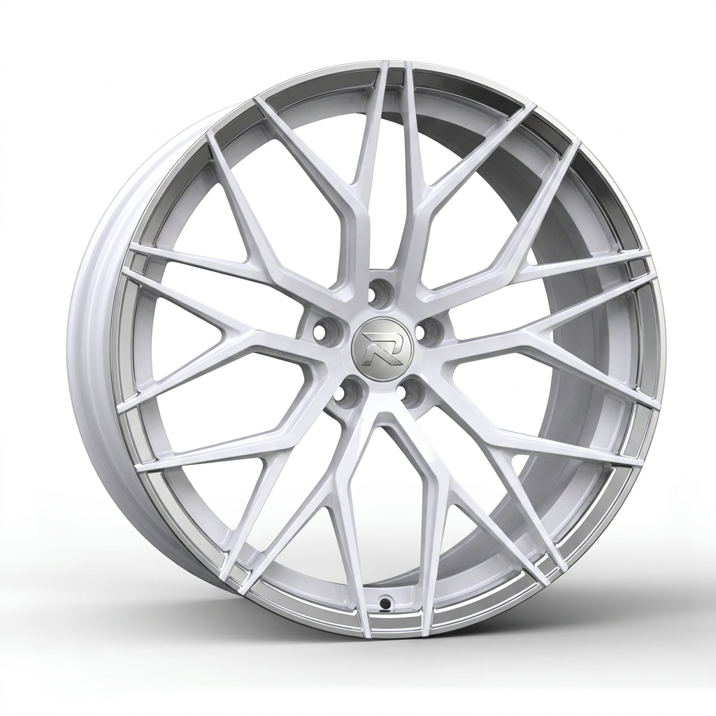 RZR CXXIX forged wheel — Gloss White / Polished Lip
