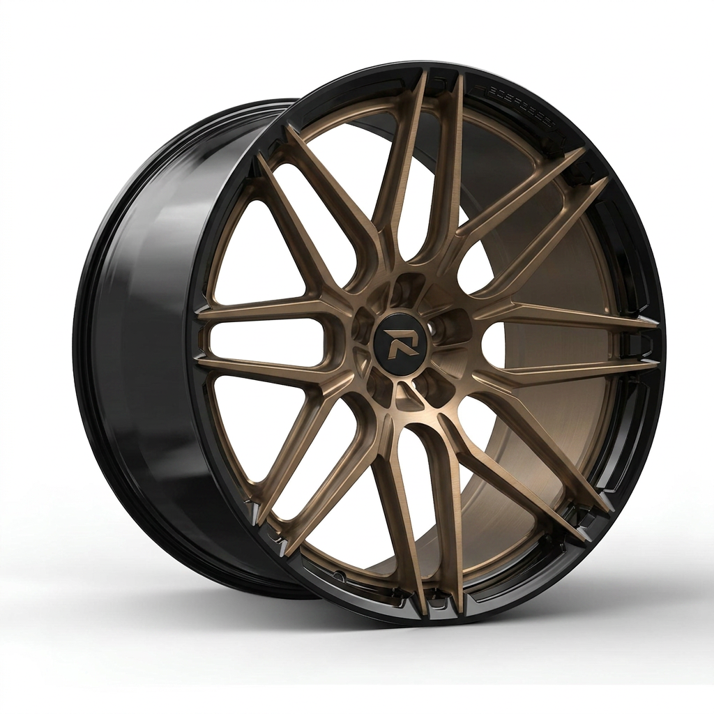 RZR CXVIII forged wheel — Satin Bronze / Gloss Black Lip
