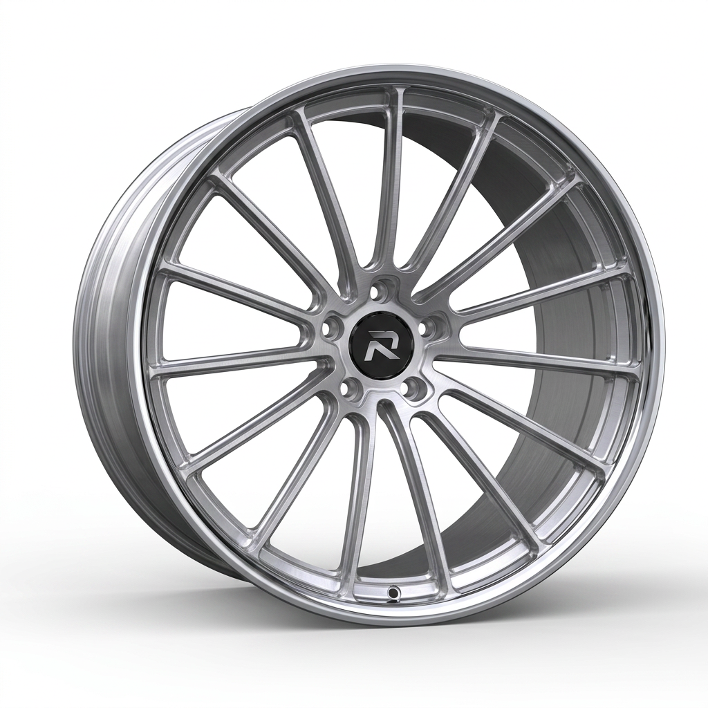 RZR CXCIV forged wheel — Brushed Silver / Polished Lip