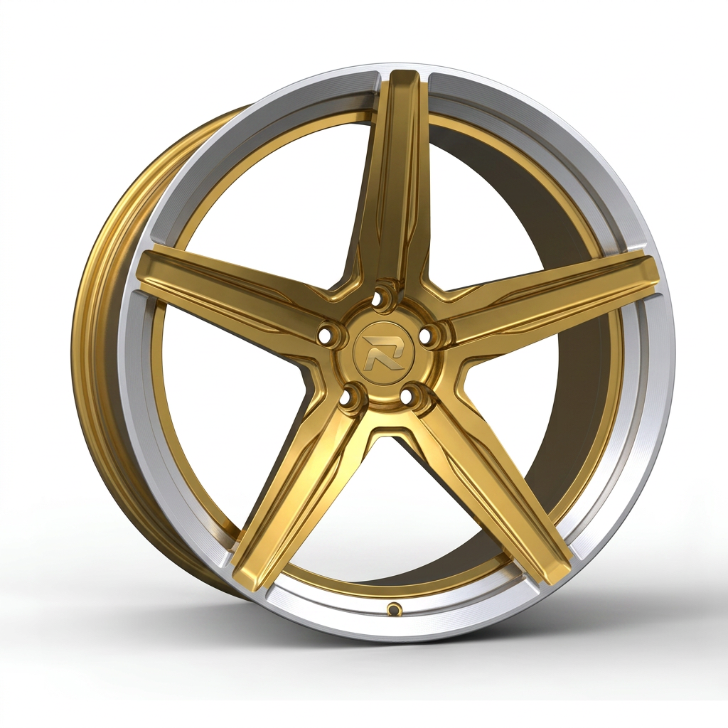 RZR CXXVIII forged wheel — Gloss Gold / Machined Lip