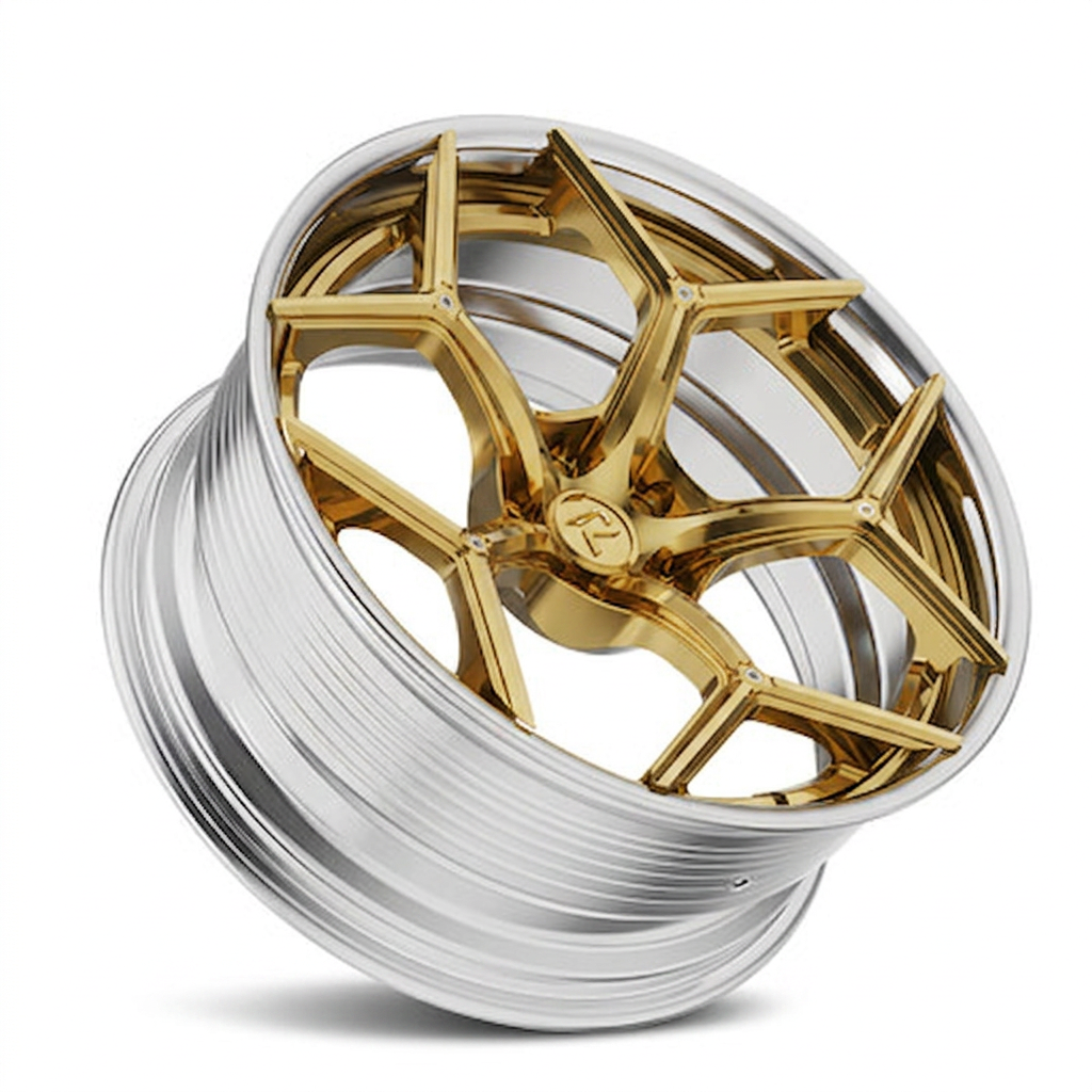 RZR LXI forged wheel — Gloss Gold / Machined Lip