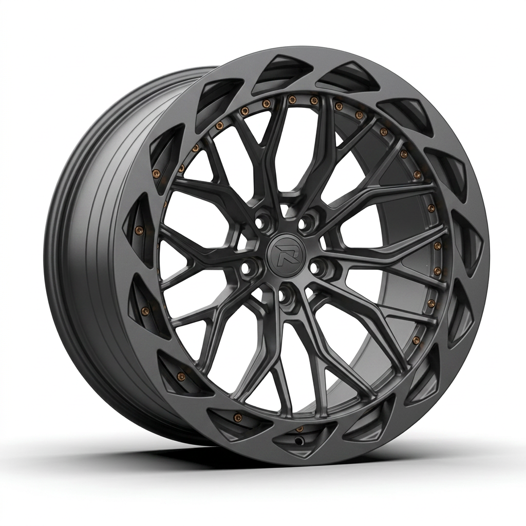 RZR CXXIII forged wheel — Matte Anthracite / Bronze Hardware