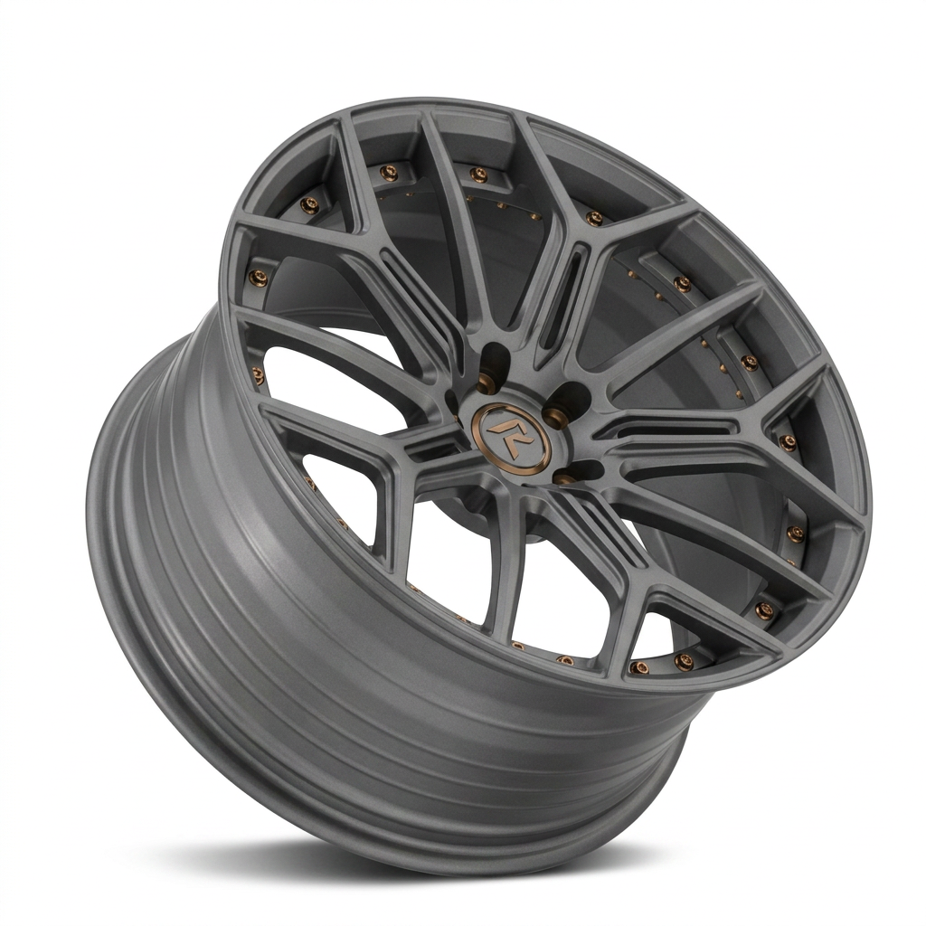 RZR LXXXVI forged wheel — Matte Anthracite / Bronze Hardware