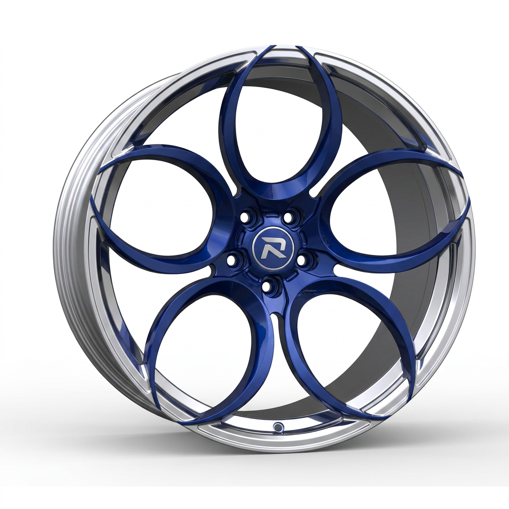 RZR CLXXXIX forged wheel — Candy Blue / Polished Lip