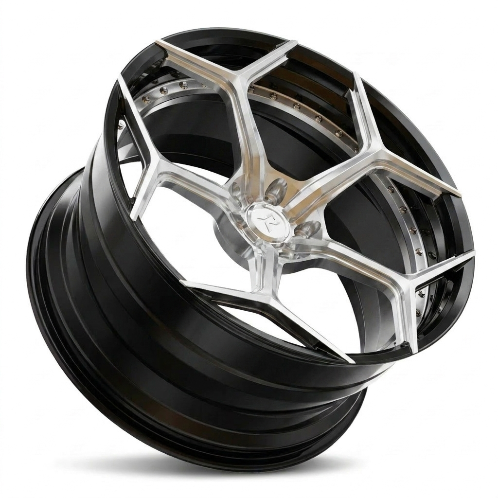 RZR VI forged wheel — Brushed Aluminium / Gloss Black Barrel