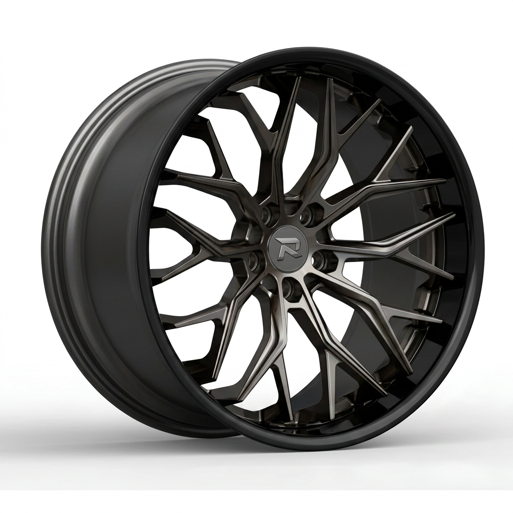 RZR CXCVI forged wheel — Smoked Chrome / Gloss Black