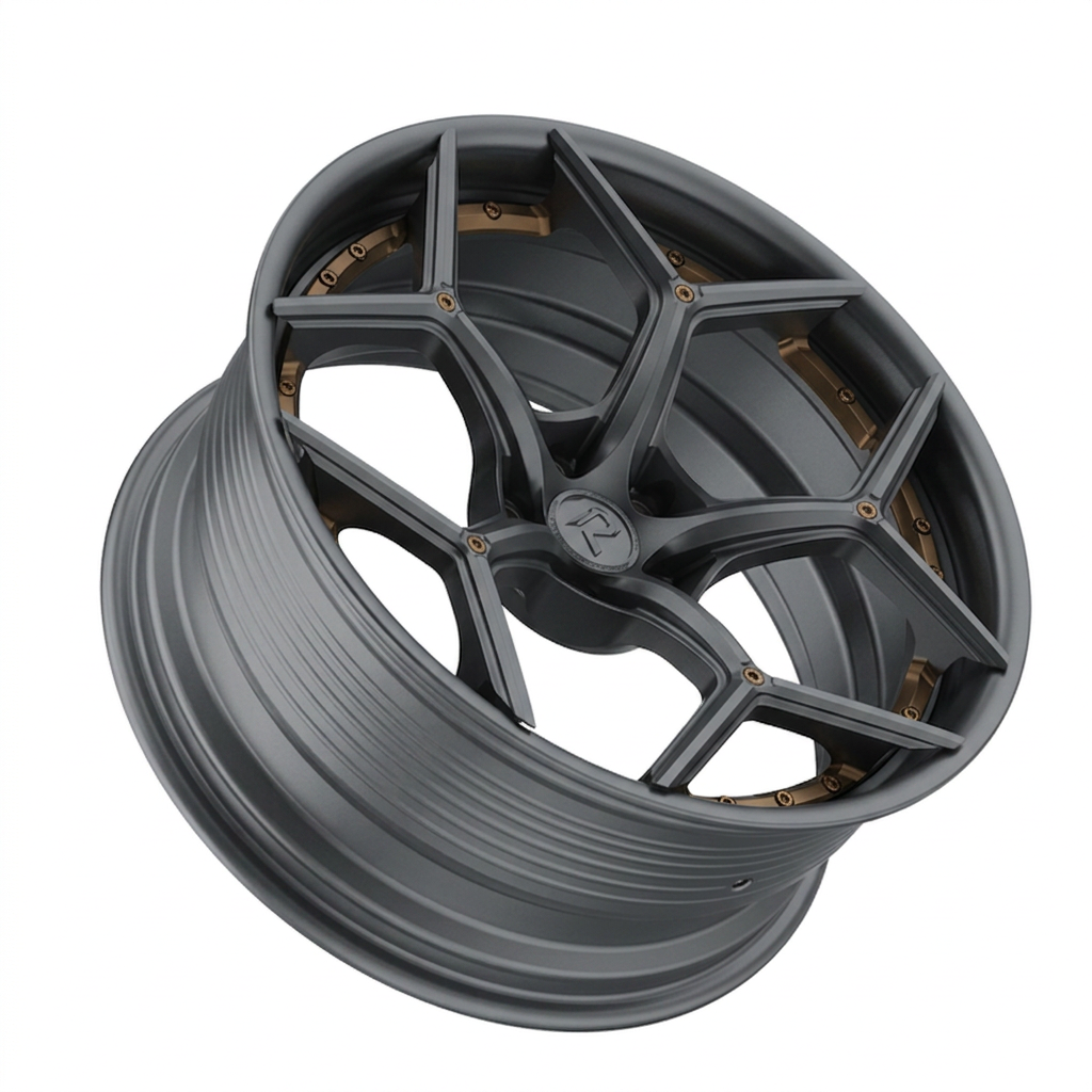 RZR LXI forged wheel — Matte Anthracite / Bronze Hardware