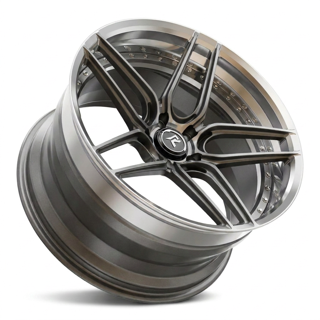 RZR IV forged wheel — Brushed Bronze Face / Brushed Titanium Barrel