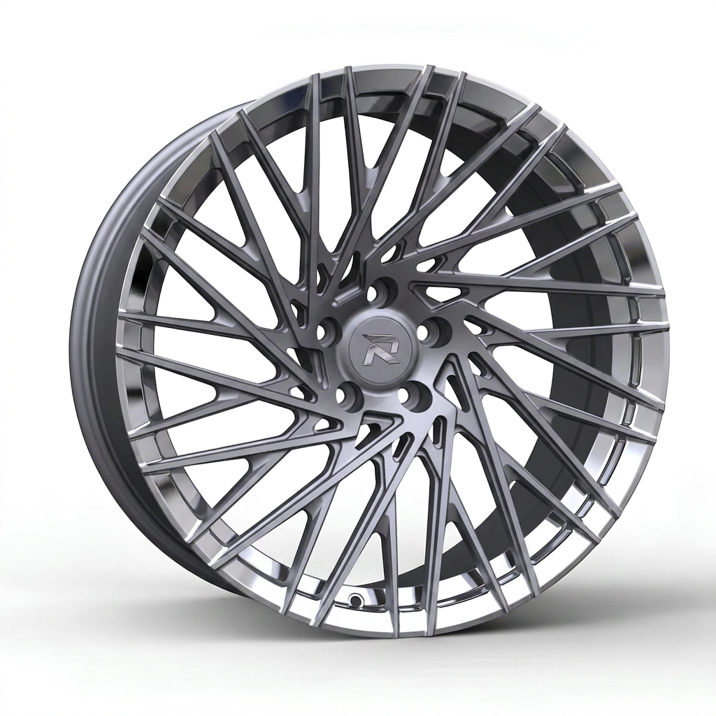 RZR CXCV forged wheel — Frozen Grey Matte / Polished Lip