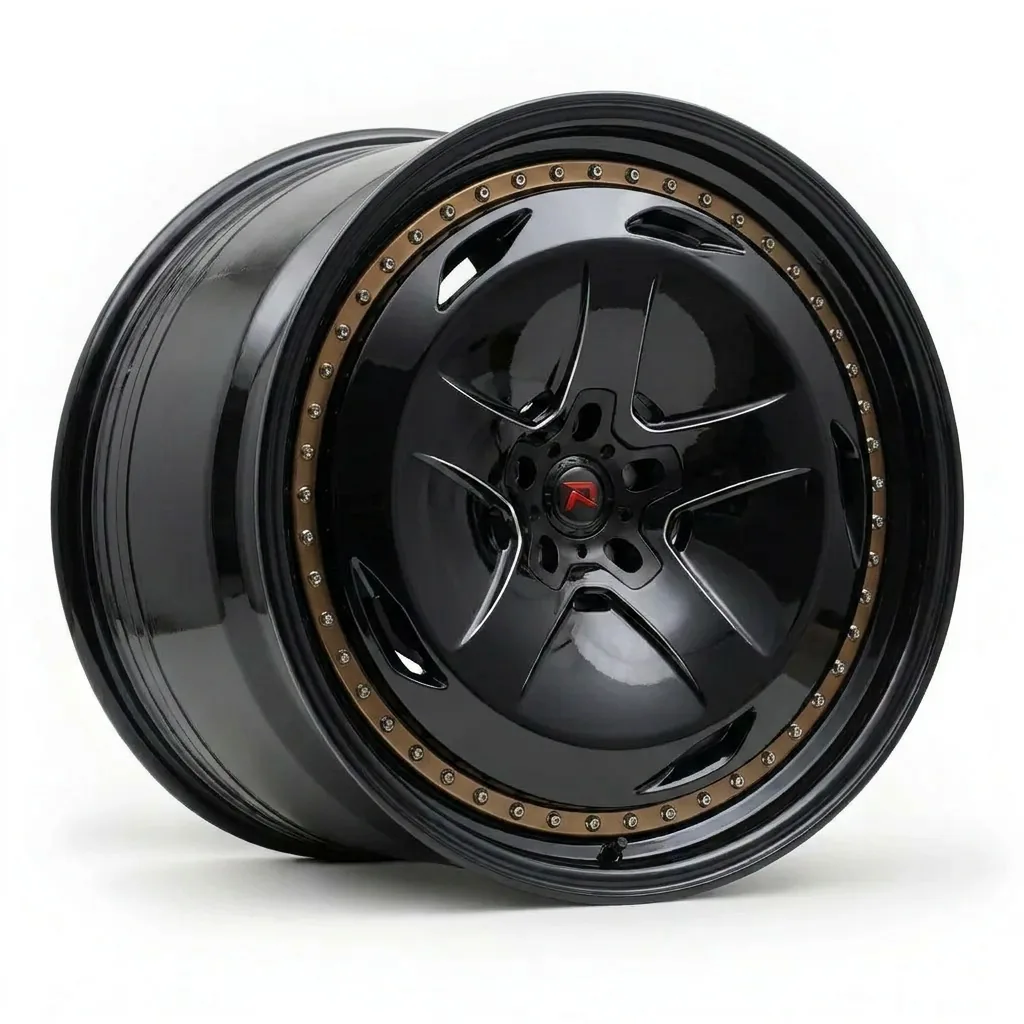 RZR XIV forged wheel — Gloss Black / Bronze Beadlock