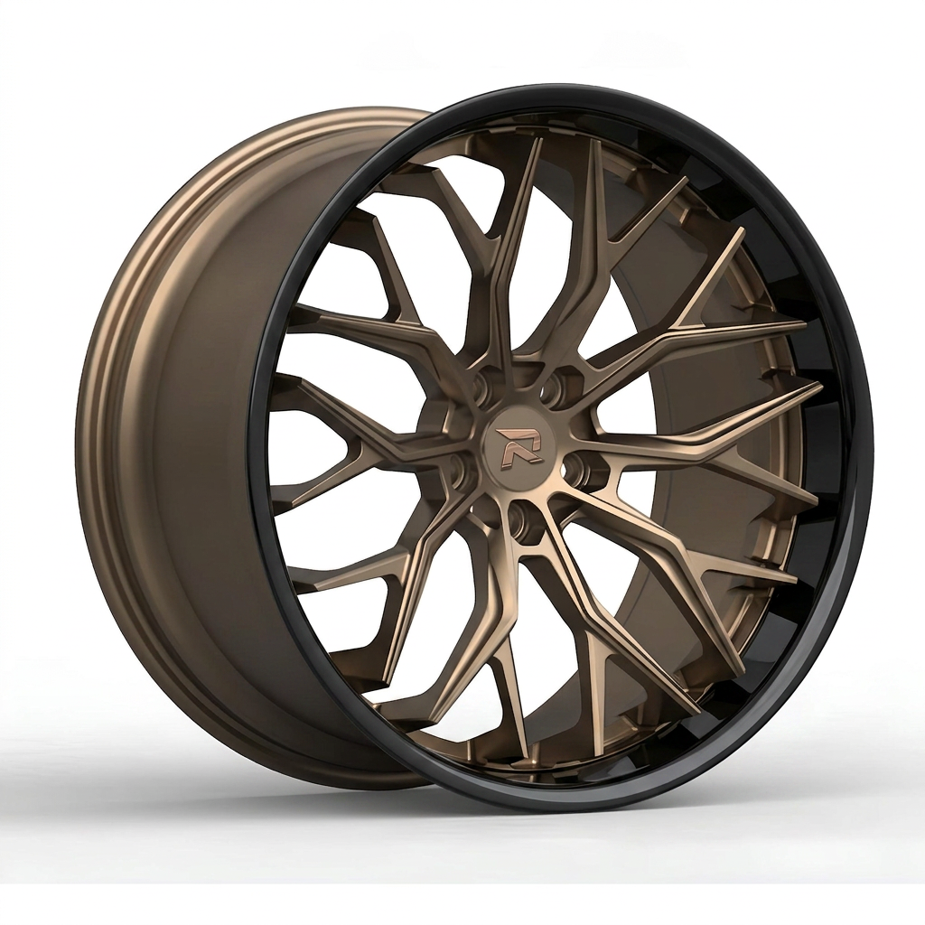 RZR CXCVI forged wheel — Satin Bronze / Gloss Black Lip