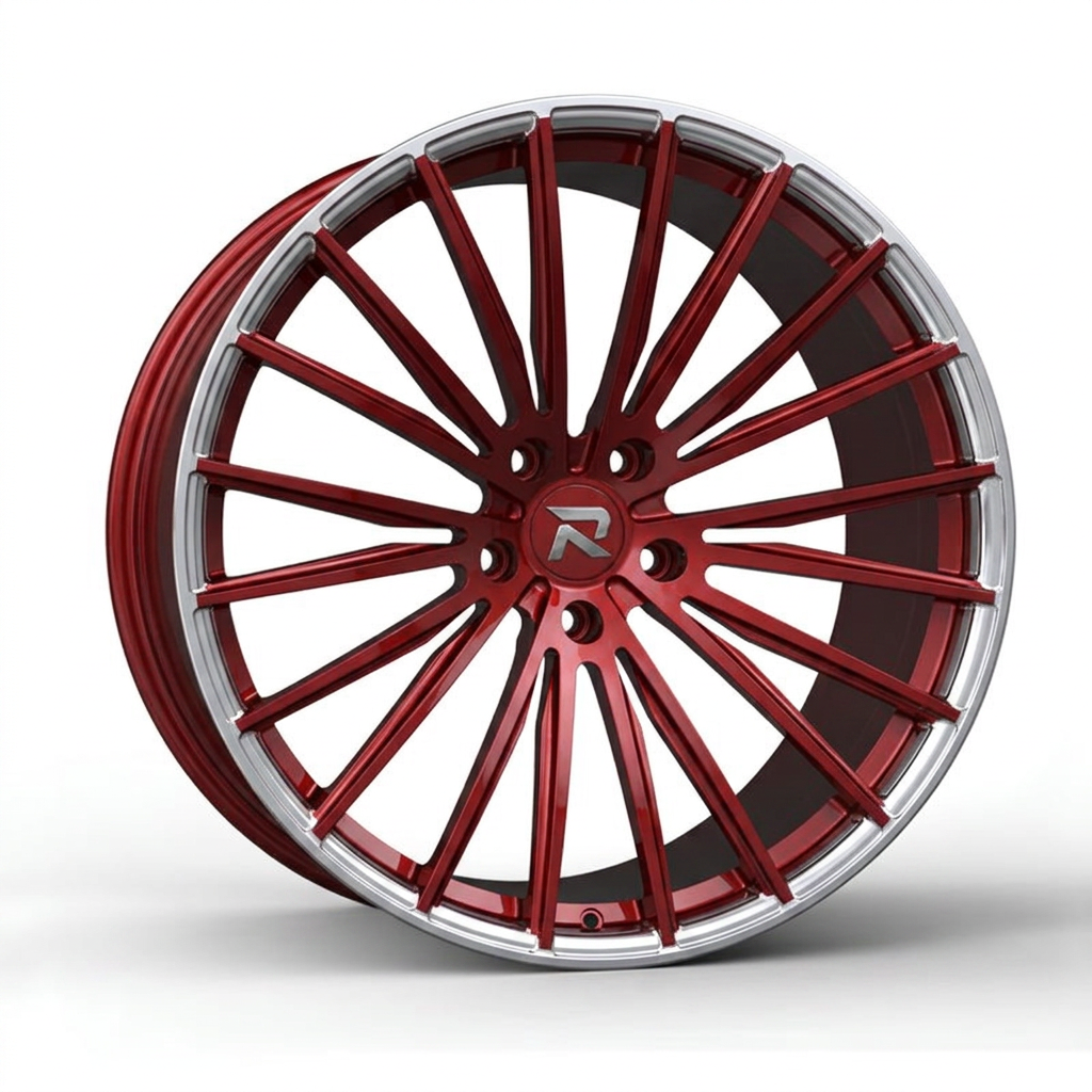 RZR CXXX forged wheel — Candy Red / Polished Lip